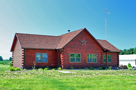 Red Log House Backyard — Log Homes in  Wauseon, OH