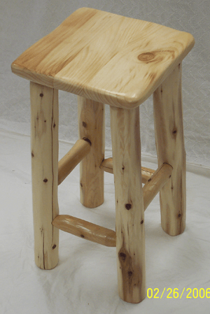 Northern White Cedar Bar Stool with White Pine Seat — Rustic Furniture in  Wauseon, OH