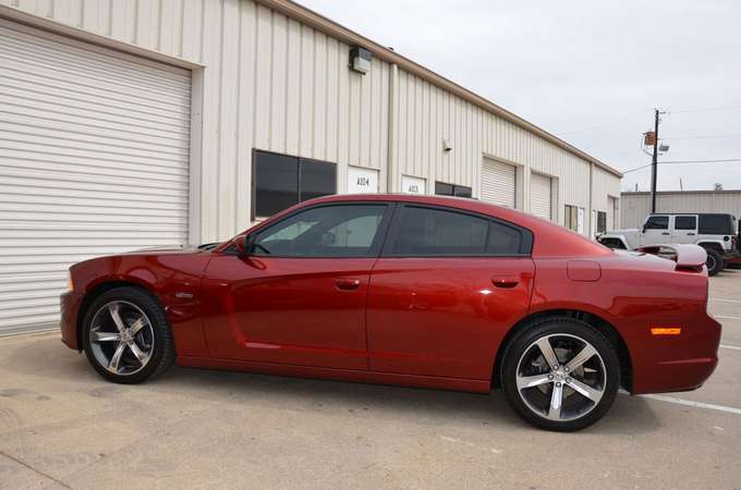 Window Film Car Shop — Window Film of a Red Car in Lewisville, Texas