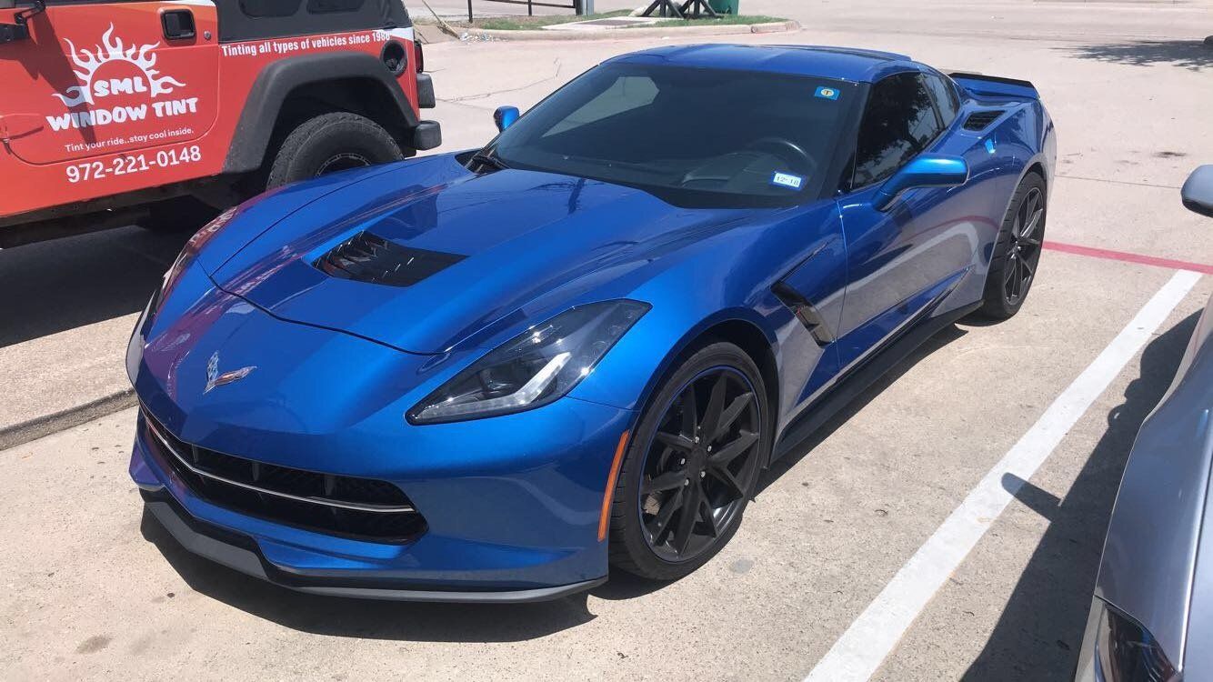 Window Tint — Window Tint of a Blue car in Lewisville, Texas