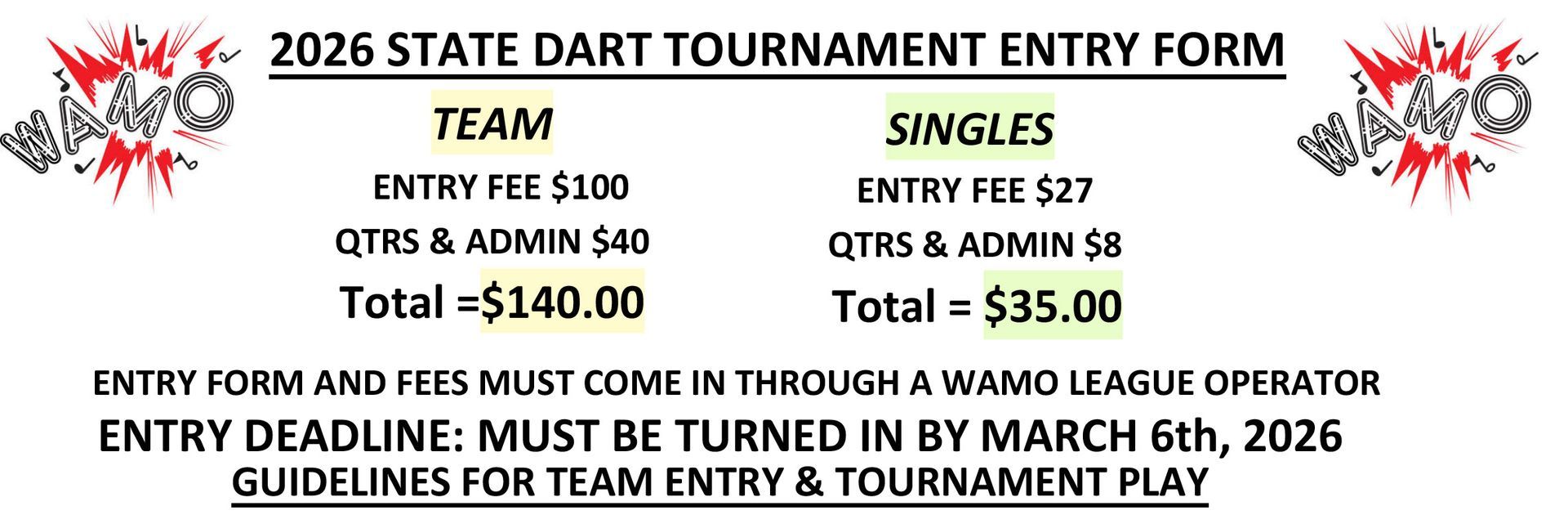 Flyer with updates for the C&R Star Dart League season. Announces a new sanctioning opportunity and a tournament in Green Bay, WI.