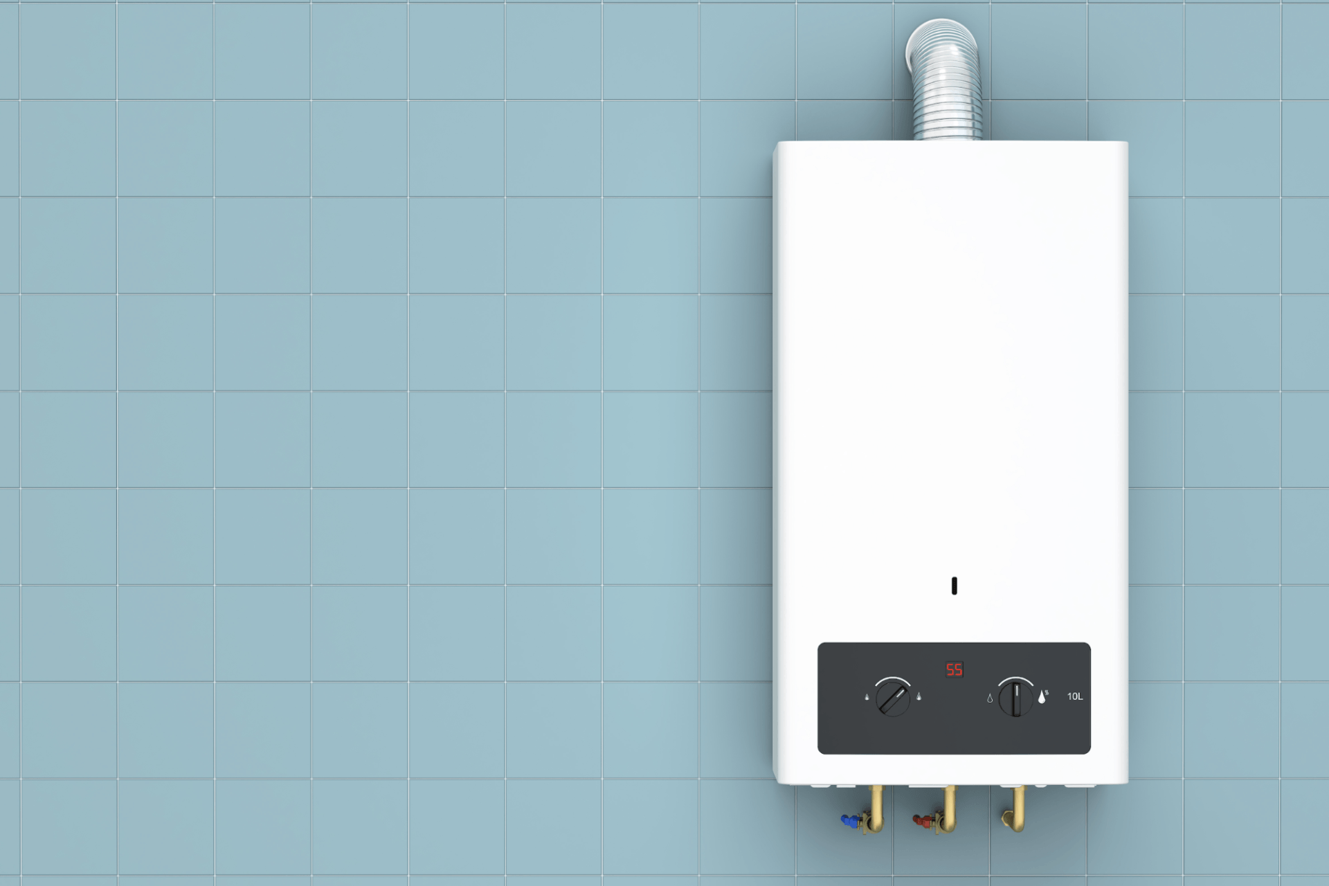 Tankless water heater on a wall - bluefrog Plumbing + Drain Cleaning of Northwest Houston