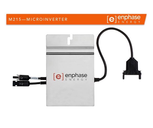 An enphase microinverter is shown on a white background