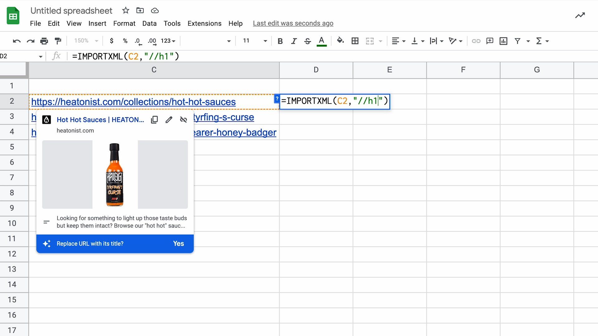 IMPORT function in Google Sheets
