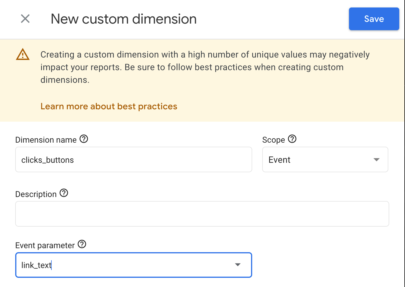 Dimension info