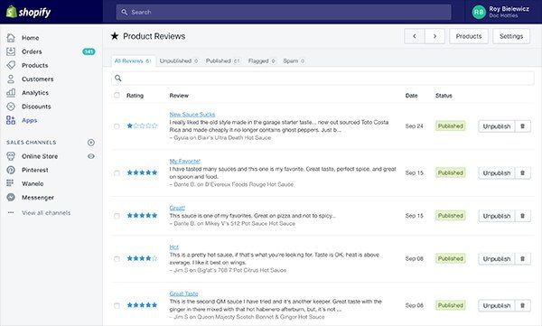 Shopify Reviews App