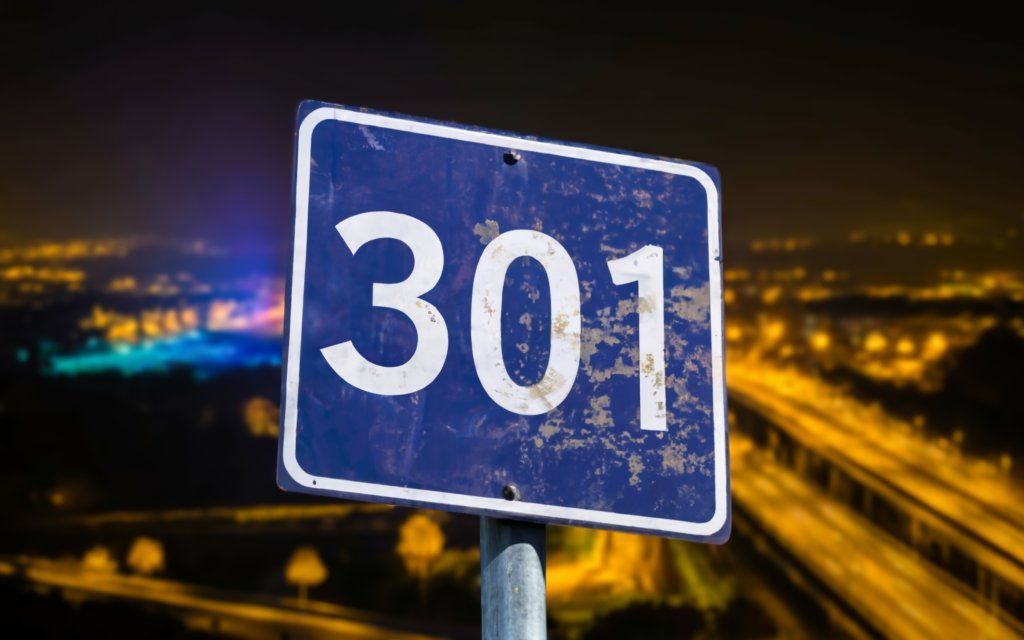 Image showing a 301 road sign for 301 redirects
