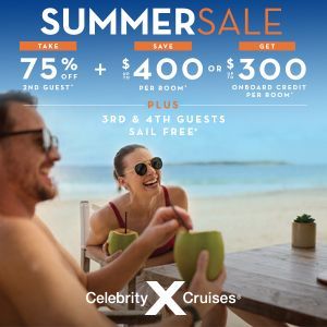 Celebrity cruises is offering a summer sale