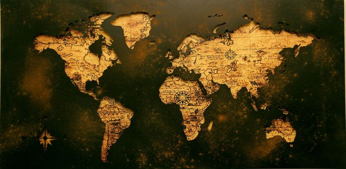 A map of the world is shown on a black background