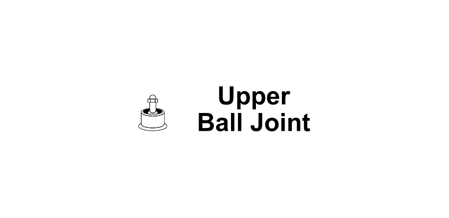 A logo for upper ball joint with a picture of a ball joint.