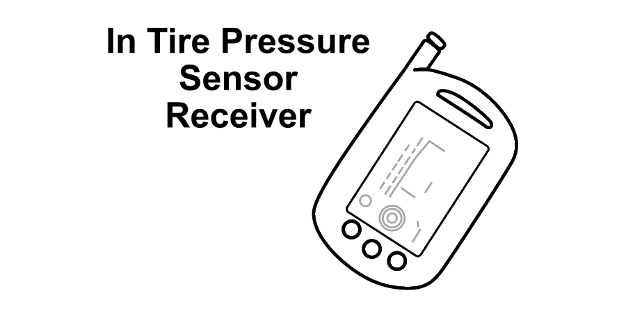 A black and white drawing of a tire pressure sensor receiver