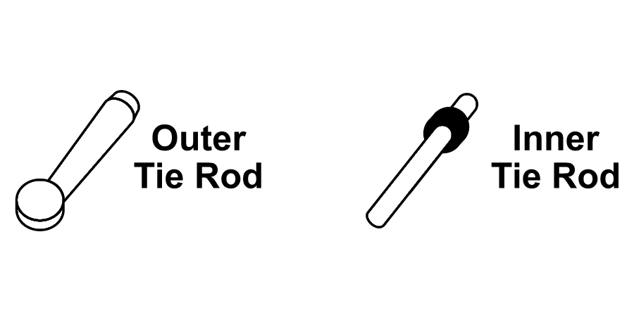 There are two different types of tie rods , outer tie rod and inner tie rod.
