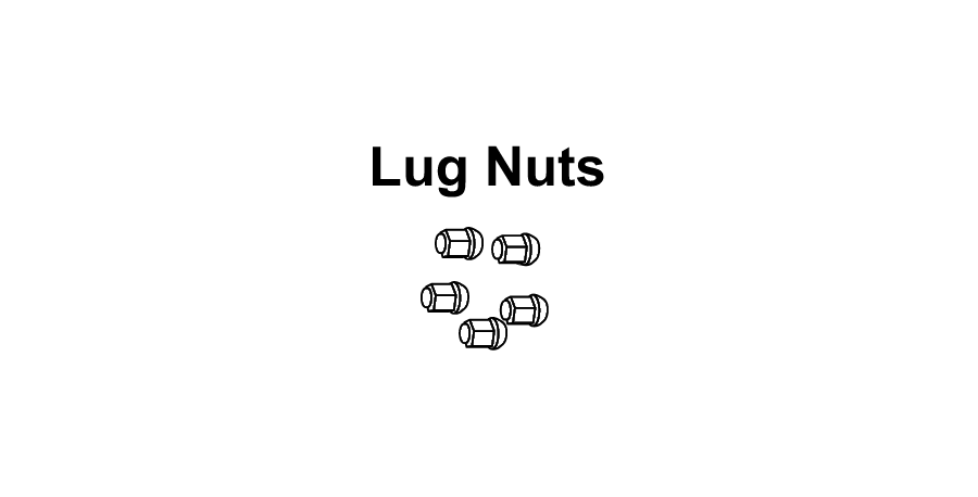 A picture of lug nuts on a white background.