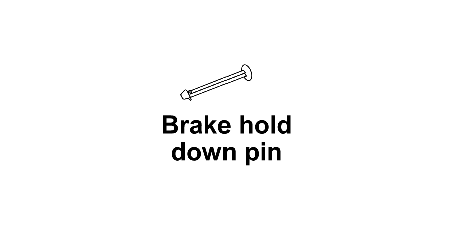 A black and white drawing of a brake hold down pin.