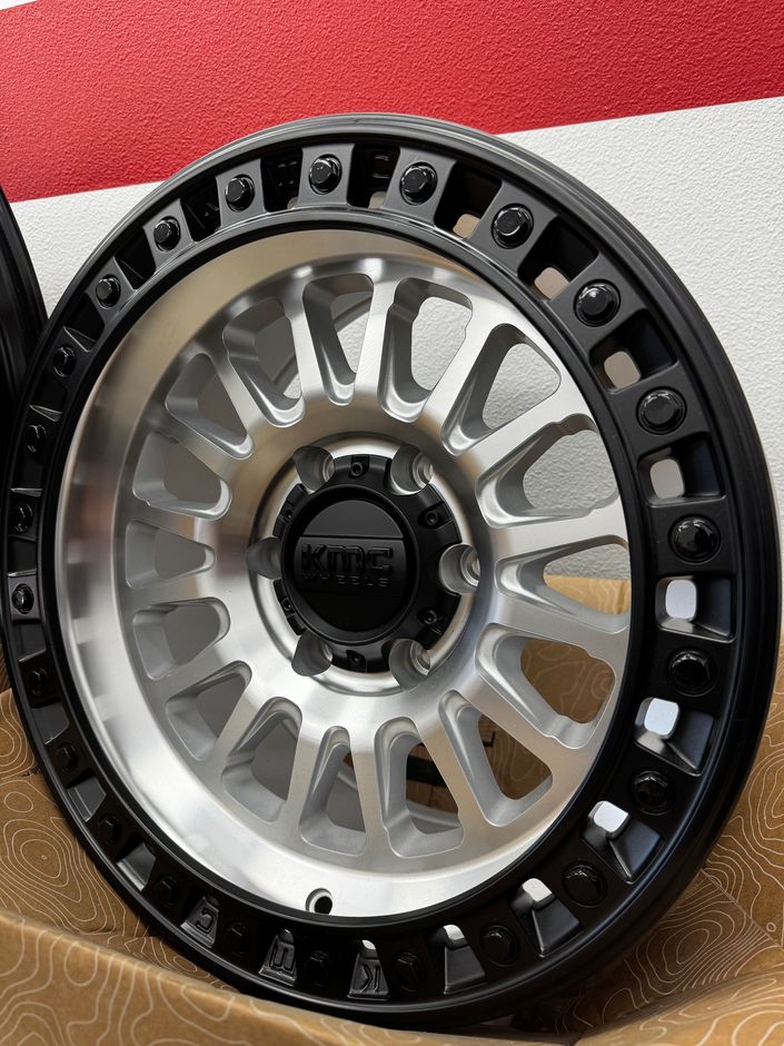 A close up of a wheel on a box