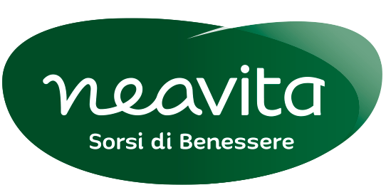 Logo Neavita in testo bianco su un ovale verde scuro con la scritta 