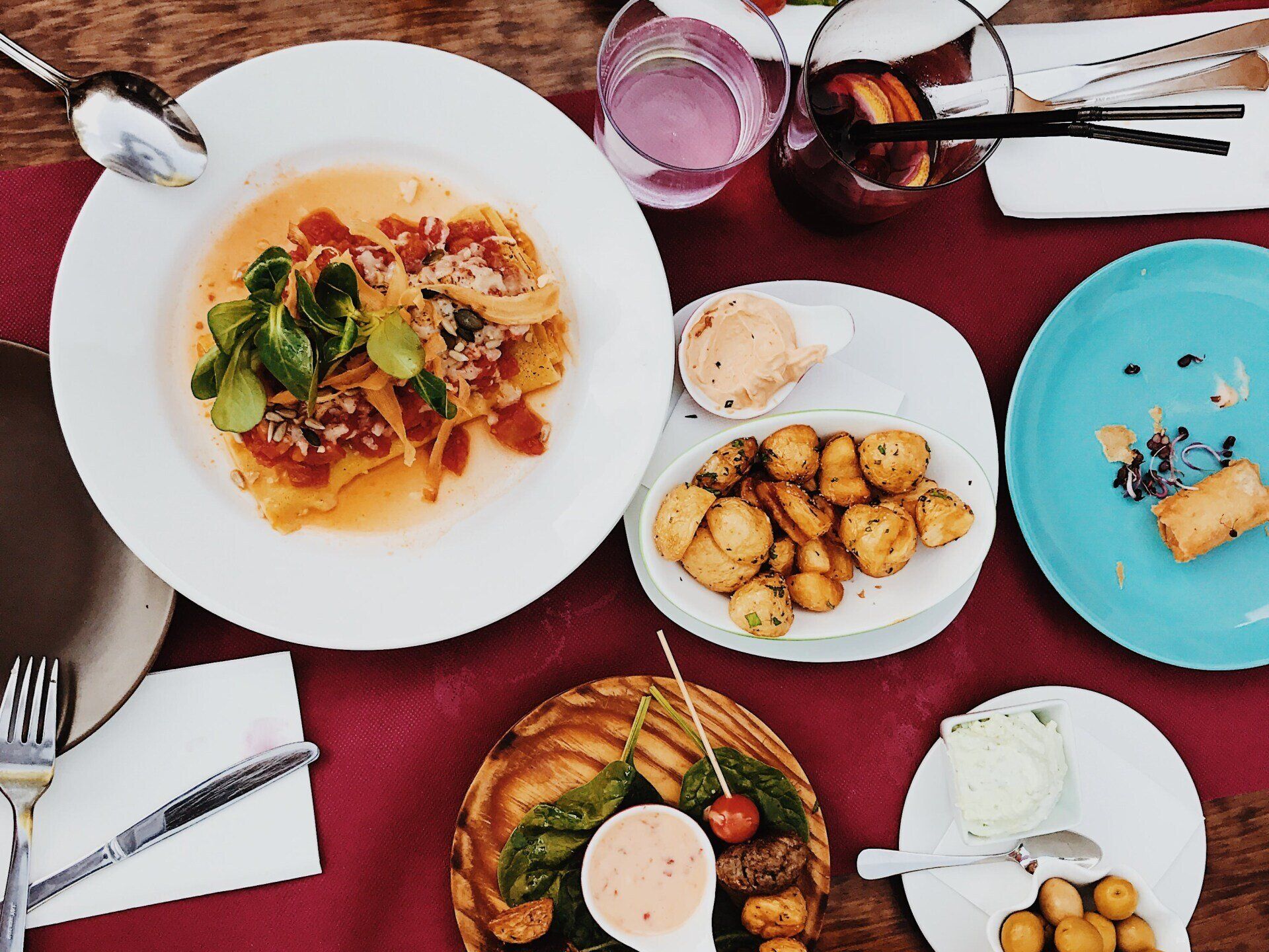 Photo of dinner plates at the restaurant