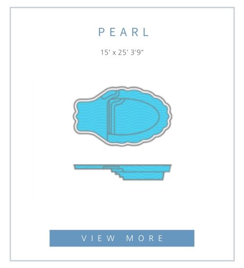 Technical diagram of the Pearl model pool, measuring 15' by 25' with a 3'9