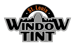 Logo for St. Louis Window Tinting, featuring a black arched design with the Gateway Arch silhouette and text.