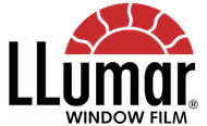 LLumar window film logo: black text 