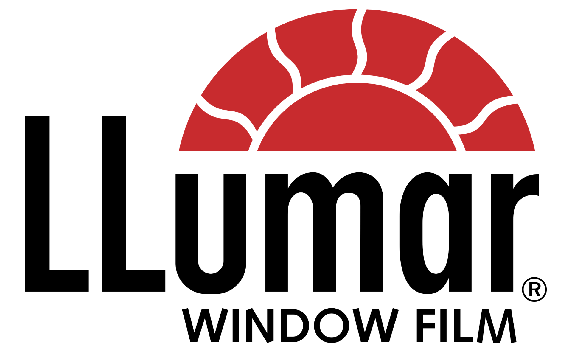 LLumar window film logo: black text 