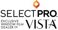 Logo for SelectPro, an exclusive Vista window film dealer. Features text 