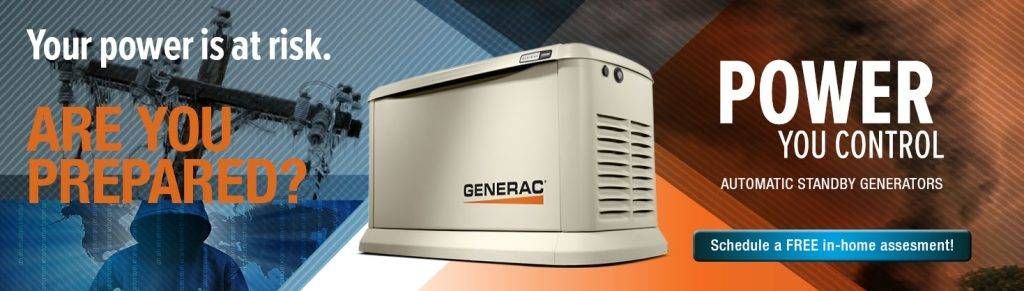 An advertisement for a generator that says power you control