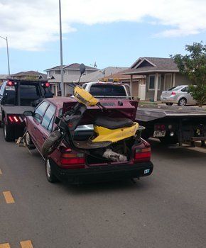 Vehicles being towed