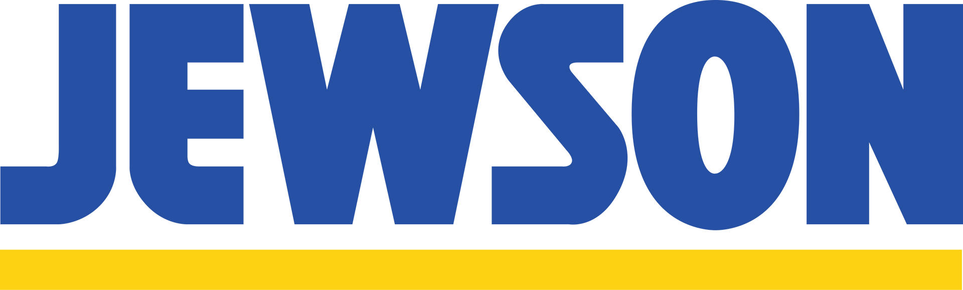 Blue JEWSON logo with a yellow underline bar on a white background