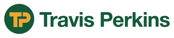 Travis Perkins logo with green and orange TP initials and company name