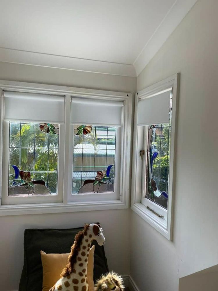 Windows with Roller Blinds