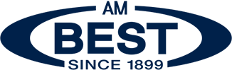 The logo for am best since 1899 is blue and white.