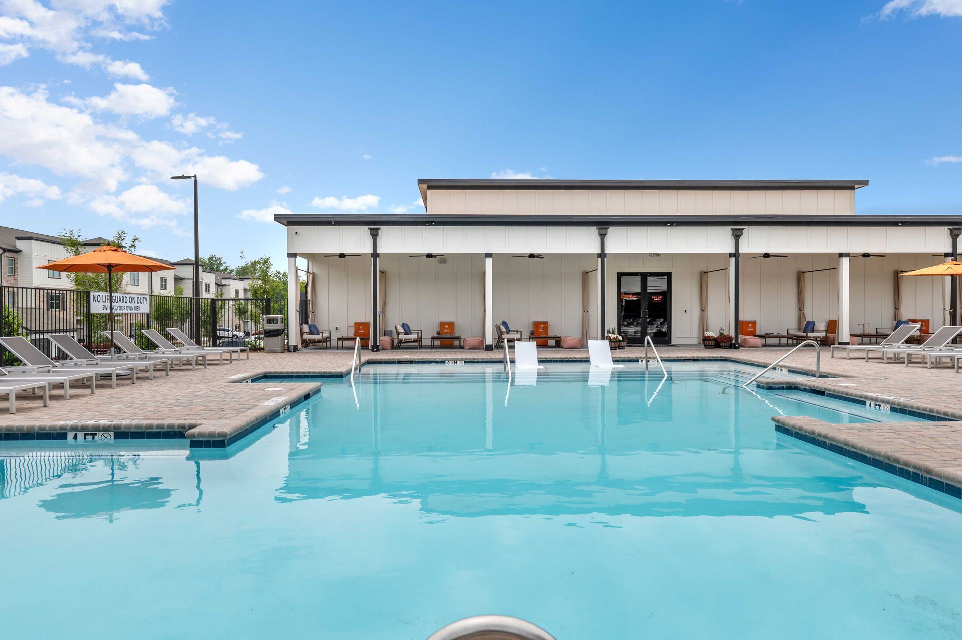 Swimming pool at Pointe Grand Columbia apartments in Columbia, SC.