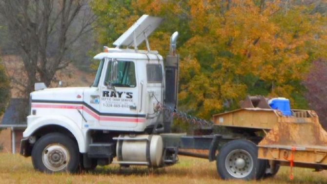 A Ray's Septic Tank Service truck
