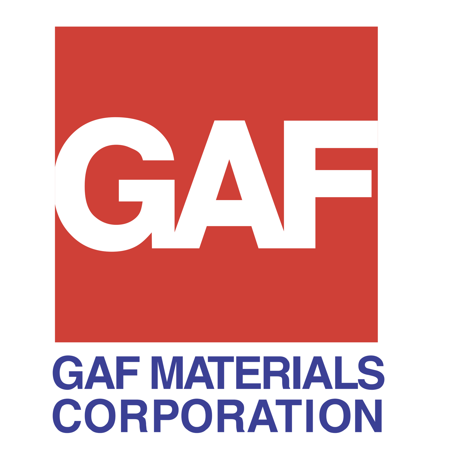 GAF logo: white