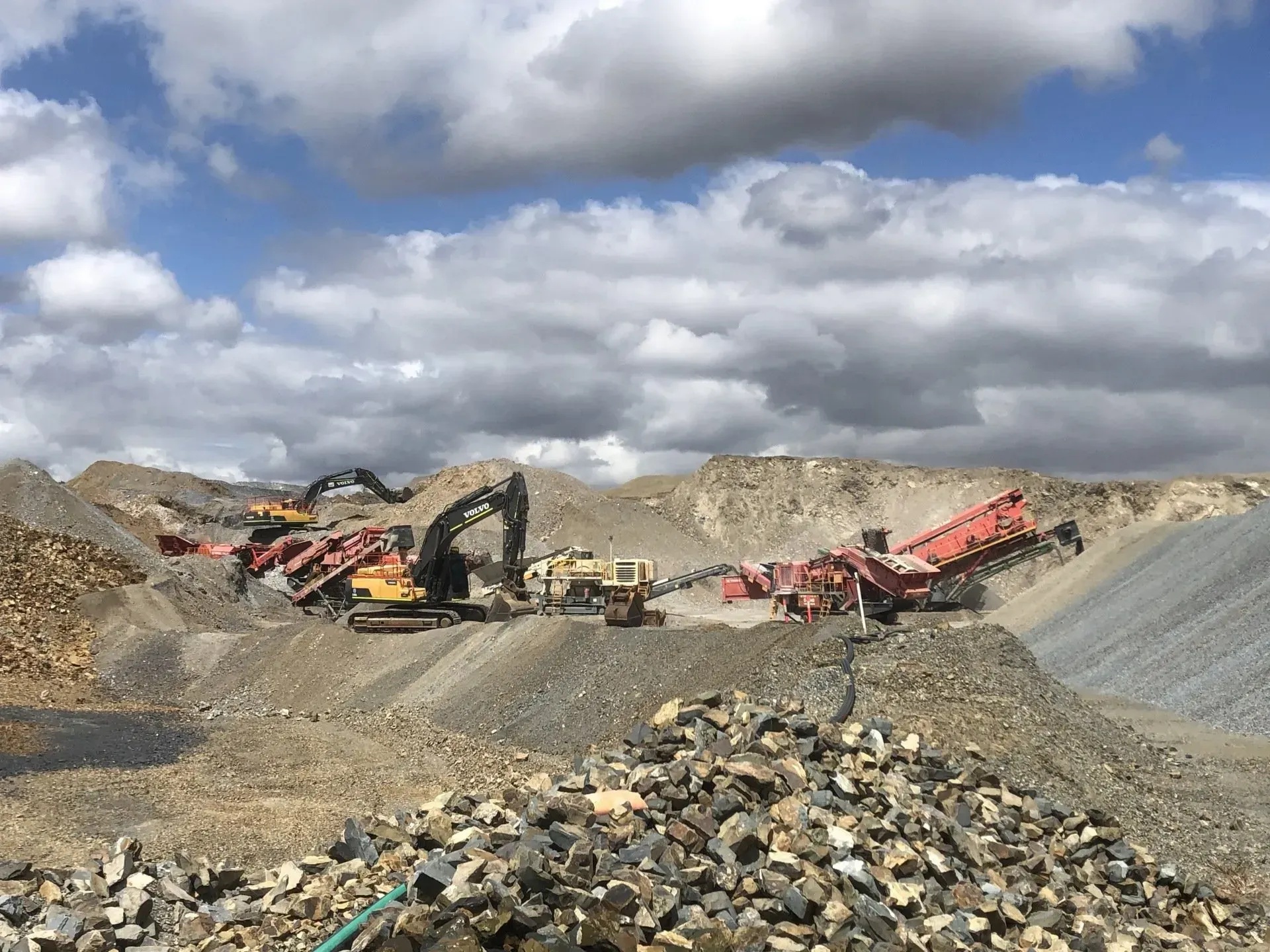 Construction Site With Excavators and Machinery — The Caves Quarry CQ in The Caves, QLD