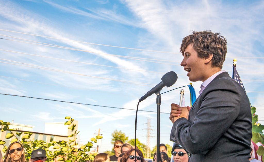 In 2017, a parcel of land on Vandeventer Avenue in St. Louis, was acquired and developed into the Transgender Memorial Garden to honor transgender people killed by anti-LGBTQ violence. Since then, the garden has been relocated to the Benton Park West neighborhood in the City. But, on this day, the garden was dedicated and those it memorialized mourned. They also protested the continuing prejudice and violence against non-binary human beings through ignorance. Photographed July 30, 2017.