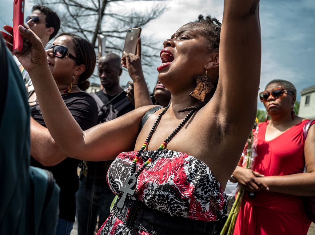 The 4th annual memorials to Michael Brown, Jr. on Canfield Drive, a residential area of Ferguson, Missouri, the emotions run high with speeches and proclamations by the family, elect4ed officials, civil rights activists, and friends of the family. Photographed August 9, 2018.