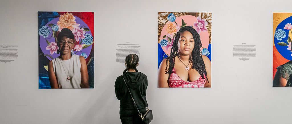 The First Amendment isn’t limited to public speech, demonstrations, or mass media reporting. ArchCity Defenders, a local non-profit and holistic civil rights law firm, who works with FSV victim families produced an exhibit of family stories at a local art gallery to dramatize the epidemic of Black men killed by the police in the St. Louis metropolitan area. This photo shows a visitor reading one account of family loss next to photos of the victims’ mothers. It was a powerful and effective way to let others understand these tragedies in a more personal way. Photographed on January 20, 2023. 