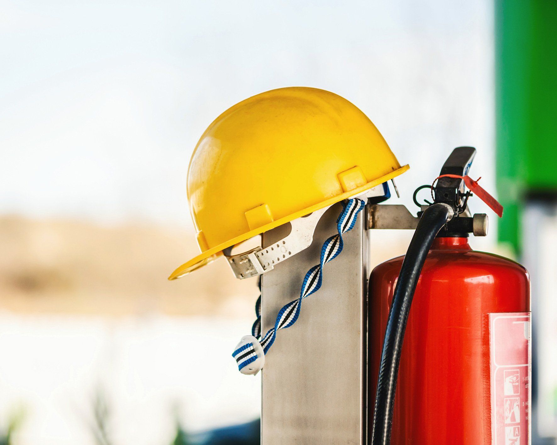 Safety Helmet and Fire Extinguisher — Sydney, NSW — Eagle Fire Protection Pty Ltd