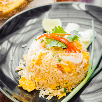 Fried pineapple Rice silverfish