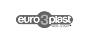 Logo Euro3plast in nero e grigio con la scritta 