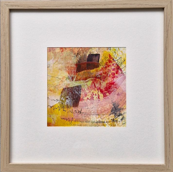 Kleine schilderijtjes abstract acryl op papier