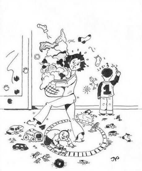 Illustratie van meerdere voor het boekje Geniet je wel genoeg van Nicole Orriëns.