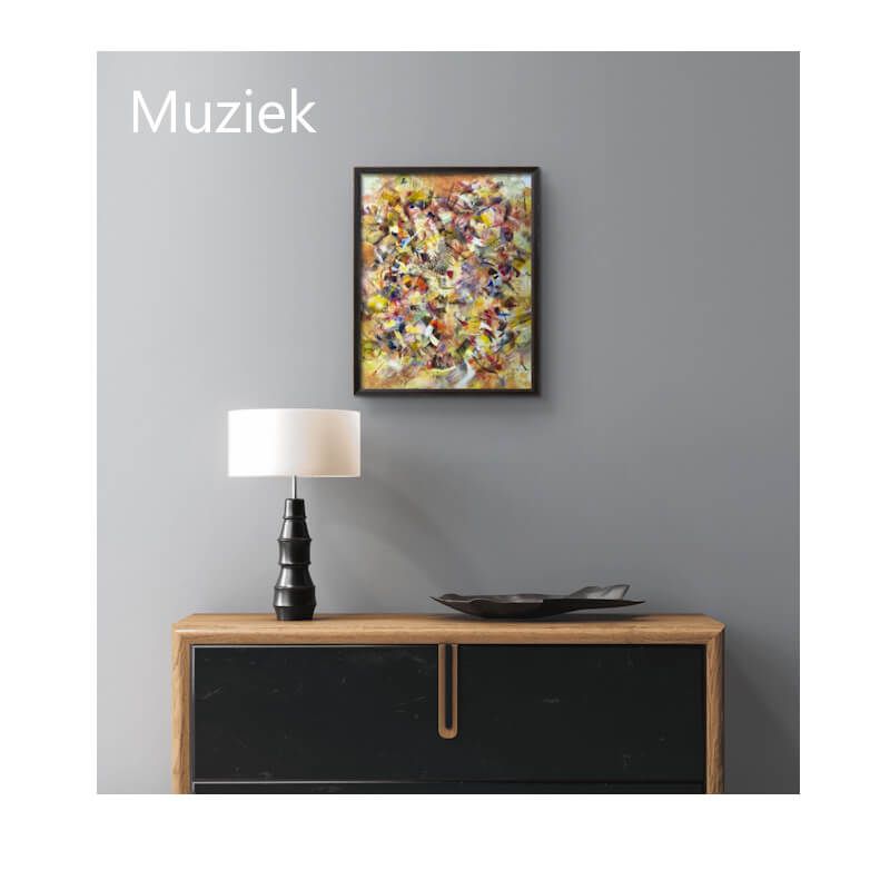 Mockup van mijn schilderij in denkbeeldige omgeving