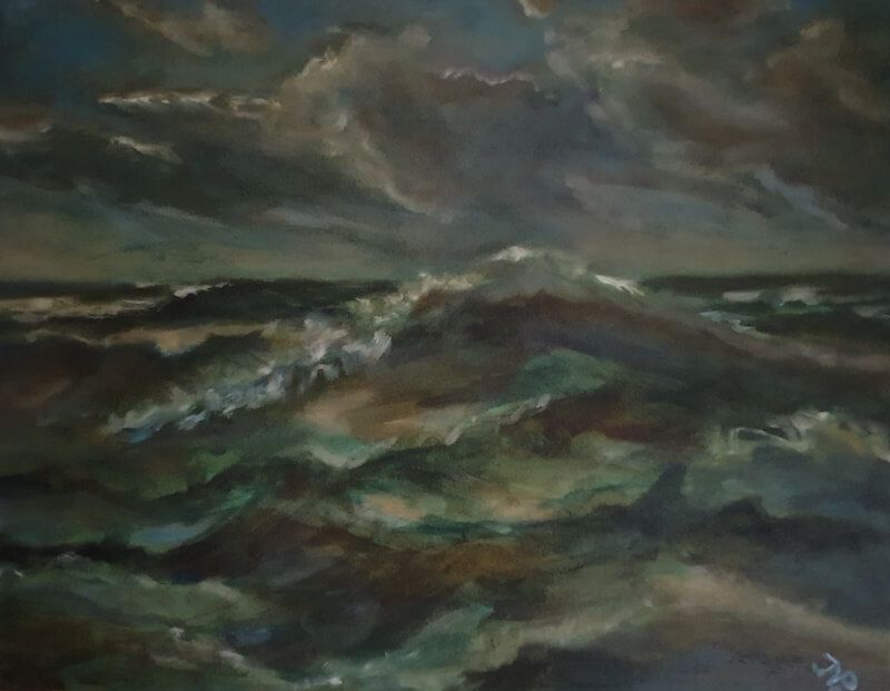 zee olieverf op doek, studie n.t.k.