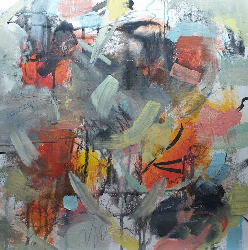 acrylverf: Eerste laag, spelend kleuren opbrengen