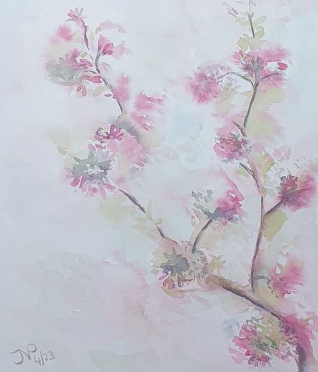 Aquarel kersenbloesem boom voor mijn huis, verkocht
Joyce van Paassen Art © 2023