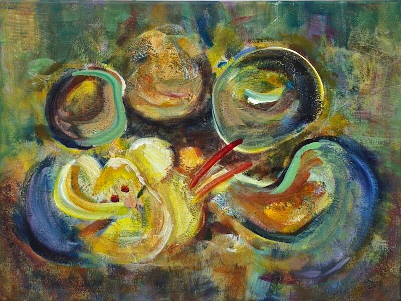 Abstract Mixed media Acrylverf in lagen met paletmes 
30 x 40 cm Katoenen Canvas - € 420,-
Joyce van Paassen Art © 2025
