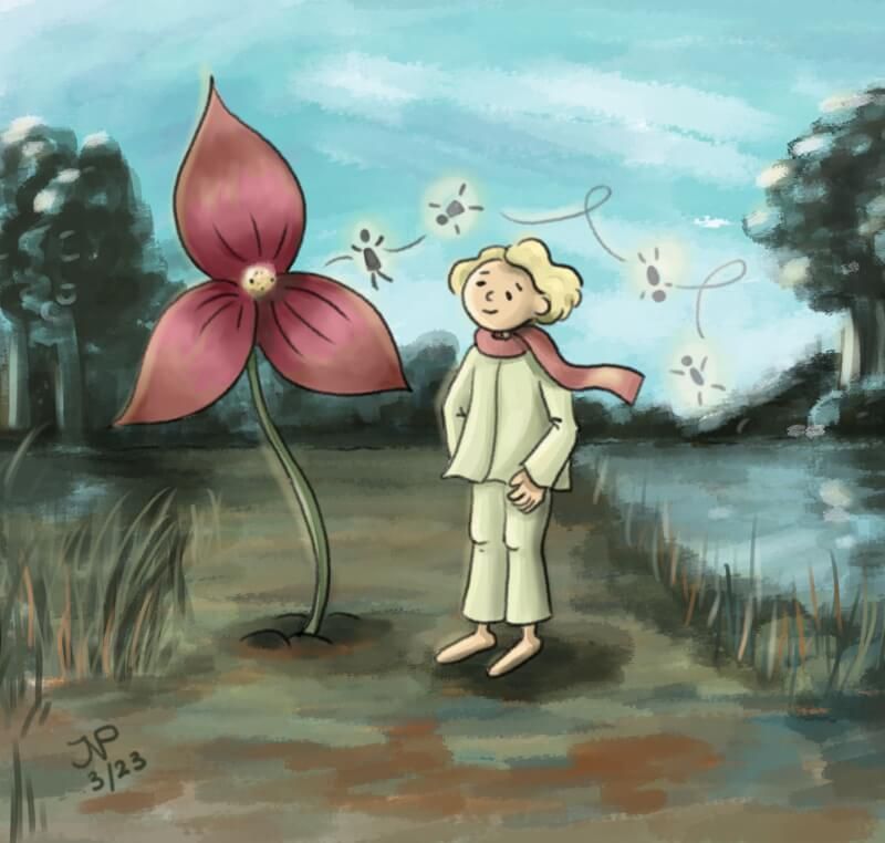 Digitale illustratie bij 'De kleine prins' - Joyce van Paassen © 2023